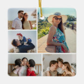 Creëer Uw eigen 5 Fotocollage Keramisch Ornament (Voorkant)