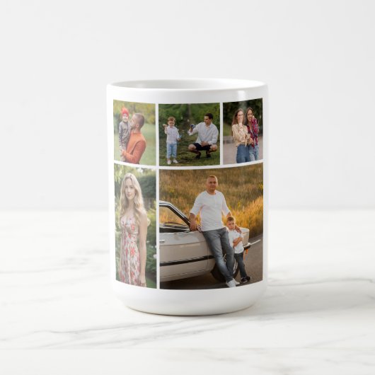 Creëer Uw eigen 5 Fotocollage Koffiemok (Center)