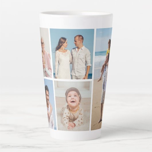 Creëer Uw eigen 5 Fotocollage Latte Mok (Voorkant)