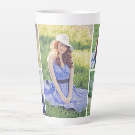 Creëer Uw eigen 5 Fotocollage Latte Mok (Voorkant)