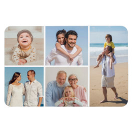 Creëer Uw eigen 5 Fotocollage Magneet