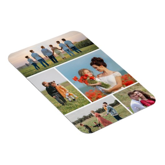 Creëer Uw eigen 5 Fotocollage Magneet (Rechterzijde)