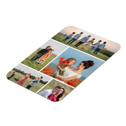 Creëer Uw eigen 5 Fotocollage Magneet (Linkerzijde)