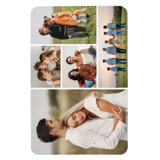 Creëer Uw eigen 5 Fotocollage Magneet (Verticaal)