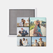 Creëer Uw eigen 5 Fotocollage Magneet (Voorkant / Achterkant)