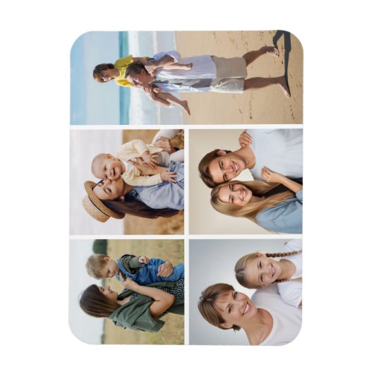 Creëer Uw eigen 5 Fotocollage Magneet (Verticaal)