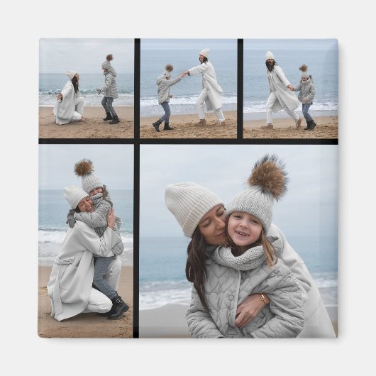 Creëer Uw eigen 5 Fotocollage Magneet (Voorkant)