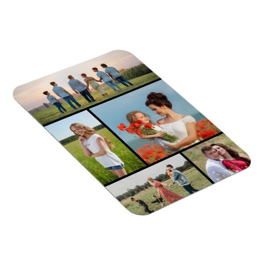 Creëer Uw eigen 5 Fotocollage Magneet (Rechterzijde)