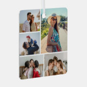 Creëer Uw eigen 5 Fotocollage Metalen Ornament (Voorkant Rechts)