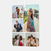 Creëer Uw eigen 5 Fotocollage Metalen Ornament (Voorkant links)