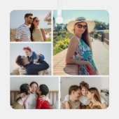 Creëer Uw eigen 5 Fotocollage Metalen Ornament (Voorkant)