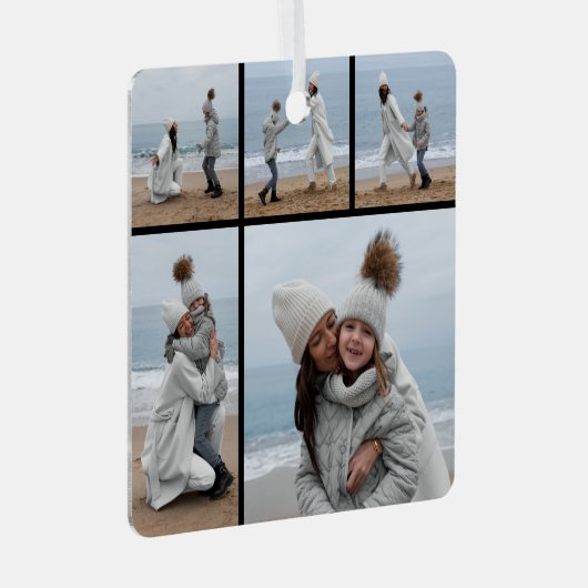 Creëer Uw eigen 5 Fotocollage Metalen Ornament (Voorkant Rechts)