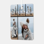 Creëer Uw eigen 5 Fotocollage Metalen Ornament (Voorkant links)