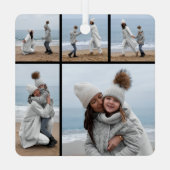 Creëer Uw eigen 5 Fotocollage Metalen Ornament (Achterkant)