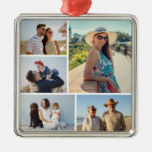 Creëer Uw eigen 5 Fotocollage Metalen Ornament (Voorkant)