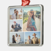 Creëer Uw eigen 5 Fotocollage Metalen Ornament (Links)