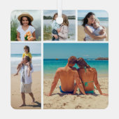 Creëer Uw eigen 5 Fotocollage Metalen Ornament (Achterkant)