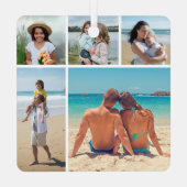 Creëer Uw eigen 5 Fotocollage Metalen Ornament (Achterkant)