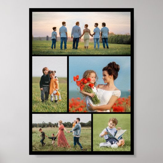 Creëer Uw eigen 5 Fotocollage Poster (Voorkant)