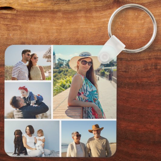 Creëer Uw eigen 5 Fotocollage Sleutelhanger (Achterkant)