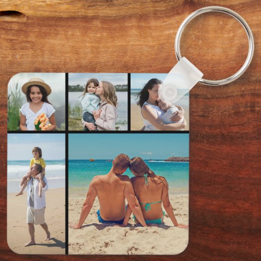 Creëer Uw eigen 5 Fotocollage Sleutelhanger (Achterkant)