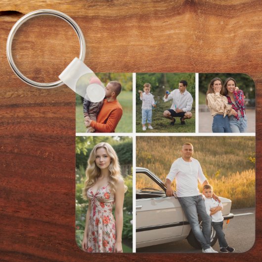 Creëer Uw eigen 5 Fotocollage Sleutelhanger (Voorkant)