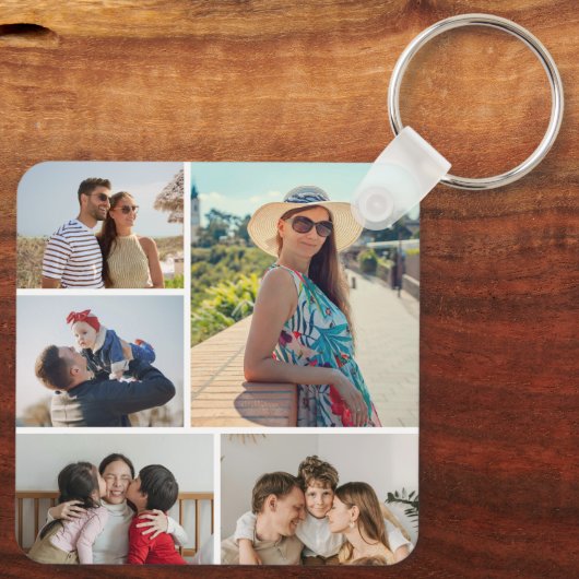 Creëer Uw eigen 5 Fotocollage Sleutelhanger (Achterkant)