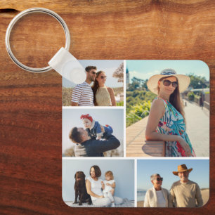 Creëer Uw eigen 5 Fotocollage Sleutelhanger