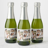 Creëer Uw eigen 5 Fotocollage Sparkling Wijnetiket (Flessen)