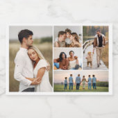 Creëer Uw eigen 5 Fotocollage Sparkling Wijnetiket (Enkel label)