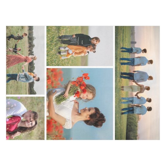Creëer Uw eigen 5 Fotocollage Tafelkleed (Voorkant (Horizontaal))