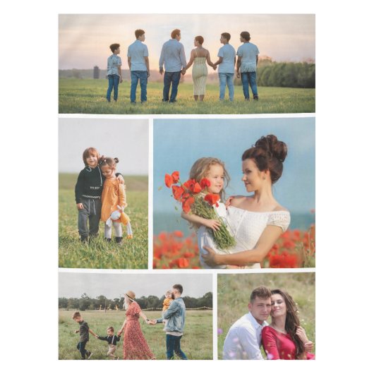 Creëer Uw eigen 5 Fotocollage Tafelkleed (Voorkant)