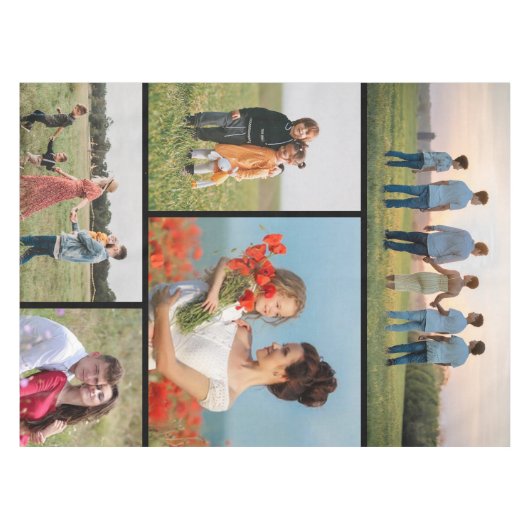 Creëer Uw eigen 5 Fotocollage Tafelkleed (Voorkant (Horizontaal))