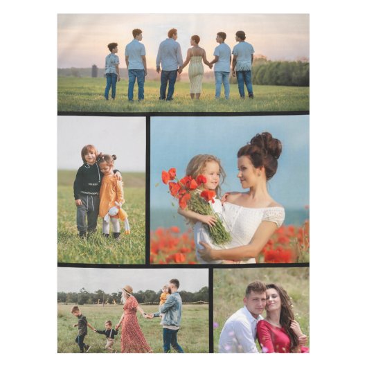 Creëer Uw eigen 5 Fotocollage Tafelkleed (Voorkant)