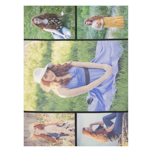 Creëer Uw eigen 5 Fotocollage Tafelkleed (Voorkant)