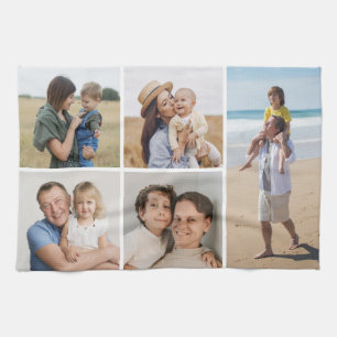 Creëer Uw eigen 5 Fotocollage Theedoek