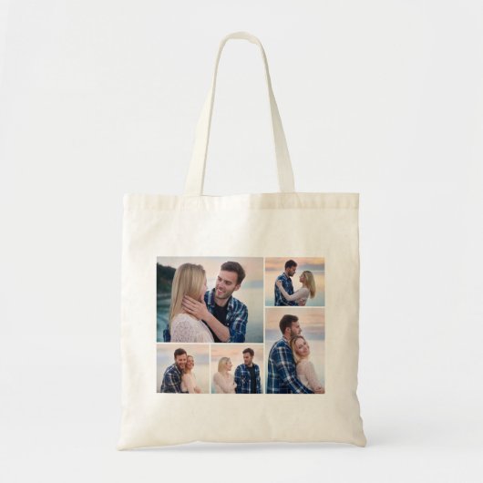 Creëer Uw eigen 5 Fotocollage Tote Bag (Voorkant)