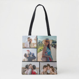 Creëer Uw eigen 5 Fotocollage Tote Bag