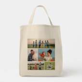 Creëer Uw eigen 5 Fotocollage Tote Bag (Achterkant)