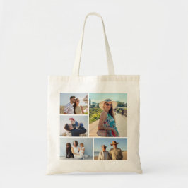 Creëer Uw eigen 5 Fotocollage Tote Bag