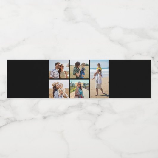 Creëer Uw eigen 5 Fotocollage Waterfles Etiket (Enkel label)