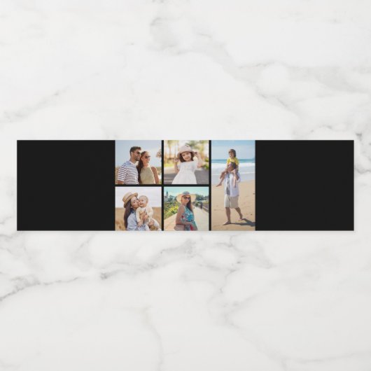 Creëer Uw eigen 5 Fotocollage Waterfles Etiket (Enkel label)