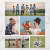 Creëer Uw eigen 5 Fotocollage Wijn Etiket (Enkel label)