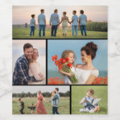 Creëer Uw eigen 5 Fotocollage Wijn Etiket (Enkel label)