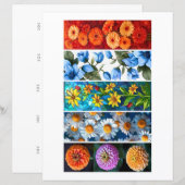 Creëer Uw eigen 5 levendige bloemenBladwijzer (Voorkant / Achterkant)