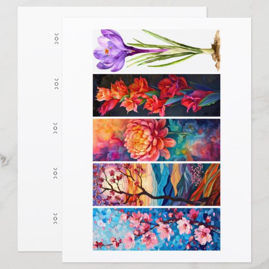 Creëer Uw eigen 5 prachtige bloemige Bladwijzer (Voorkant / Achterkant)