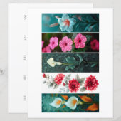 Creëer Uw eigen 5 Romantische Bloemen Bladwijzer (Voorkant / Achterkant)