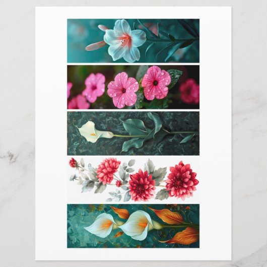 Creëer Uw eigen 5 Romantische Bloemen Bladwijzer (Voorkant)