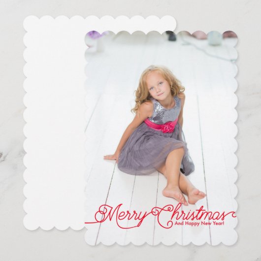 Creëer uw eigen 5x7 foto kerst Kaart (Voorkant / Achterkant)