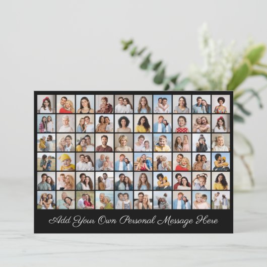 Creëer Uw eigen 60 fotocollage Uw groet toevoegen Kaart (Staand voorkant)